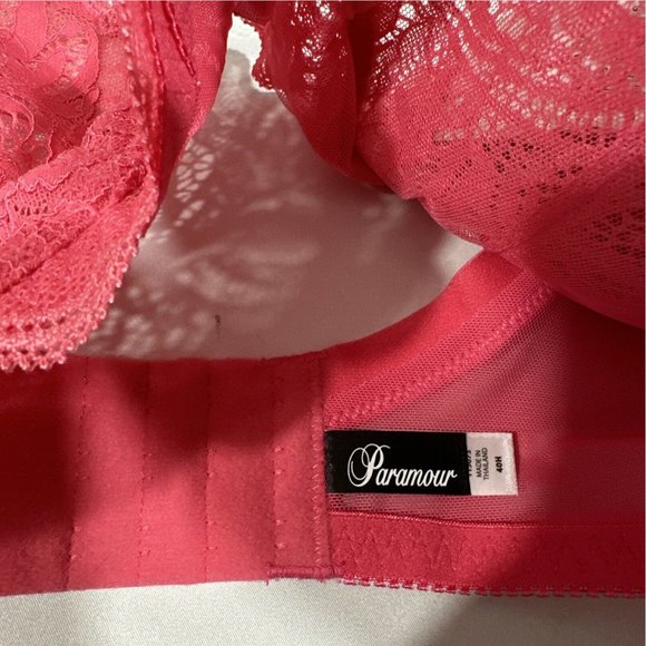 NWT Paramour‎ [ 40H ] Peridot Unlined Lace Bra in Honeysuckle Pink - Picture 9 of 16